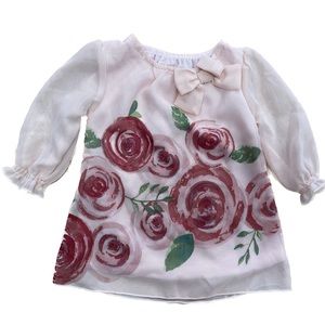 3 Months Baby Girl Blush Pink Long Sleeve Blouse